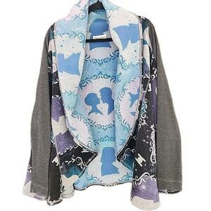 RARE Lenny Love Custom Vintage Demin Cardigan Women S/M Blue Purple